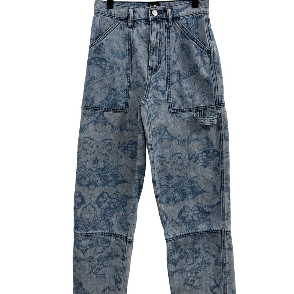 BDG High-Rise Baggy Women Jeans - Blue Patterned